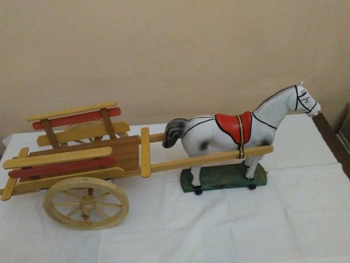 Cavallino bianco cartapesta - bianco,