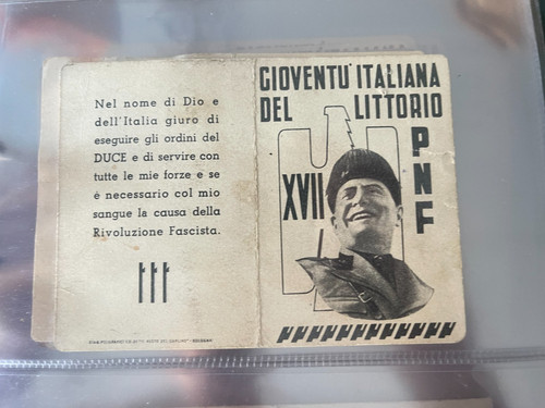 Tessera fascista randazzo - fascista, di