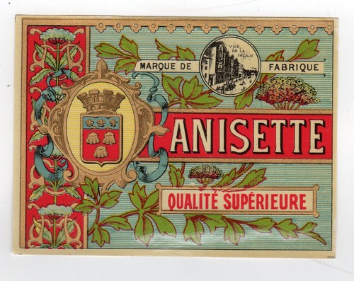 étiquette ancienne anisette - étiquette,