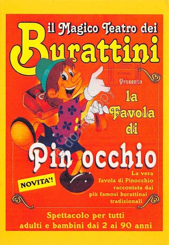 Cartolina pinocchio favola - pinocchio,