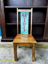 Sedie Sfuse in Legno Massello Mango Decorate a Mano Stile Vintage Colorato