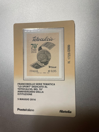 2016 tessera filatelica - tessera,