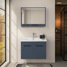 Mobile bagno sospeso 80 cm blu
