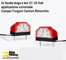 Coppia fanali targa a led rossi 12 24 Volt rossi rimorchio furgone camion truck