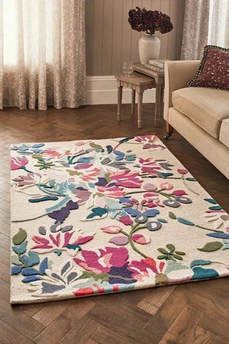 Tappeto floreale panna - fatto, a