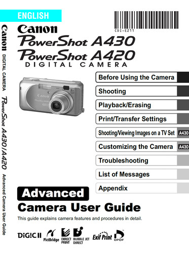 Canon powershot a420 a430 - canon,