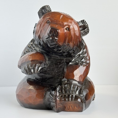 Scultura scultura legno orso