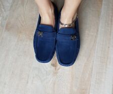 mocassini Zara donna in camoscio, colore bluette, mocassini blu zara, 