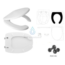 SEDILI SEDILE WC DISABILI LEGNO MDF BIANCO CERNIERE REGOLABILI TIPO A COPRI WATE