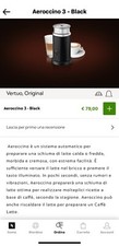 NESPRESSO AEROCCINO 3  Scalda Latte Schiuma di Latte Colore Black / Nero