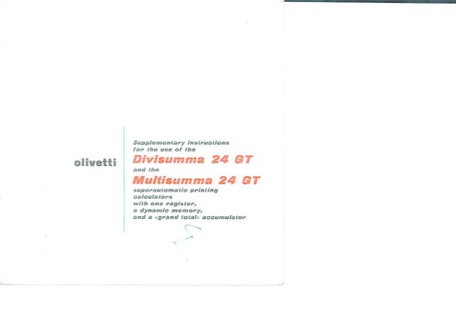 Olivetti manuale uso - olivetti, d'uso