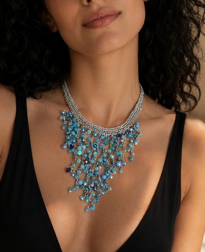 Collier collana cascata - collana, fatta