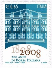 2008 REPUBBLICA ITALIANA n. 3059 - BORSA ITALIANA 1 V. MNH MF131574