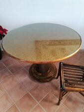 tavolo tondo legno Bambù Piano Con Vetro 