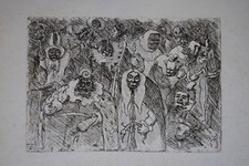 ACQUAFORTE ORIGINALE DI PIO SEMEGHINI "MASCHERE" 1906 MOLTO RARA