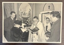 Vecchia Foto formato Cartolina - Battesimo ad Albate Camerlata Como - anni '50