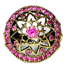 grande ANELLO STILE ANTICO placcato argento e pietre  -  gioiello