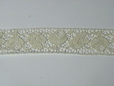 SCAMPOLO PIZZO DA INSERIRE BORDURA VALENCIENNE ECRU' COTONE ALT 2,5 CM X 2 MT