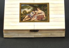 Antica Scatola Portagioie con Miniatura Originale