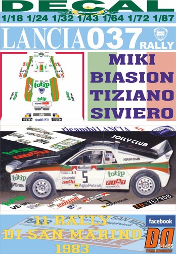 Decal lancia 037 - decal, rally