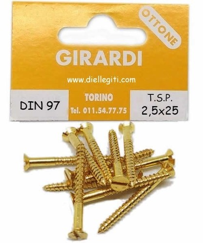 Vite legno ottone testa - vite,