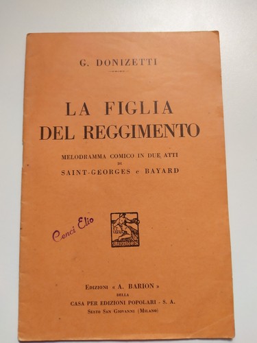 Libretto opera figlia del - libretto, la