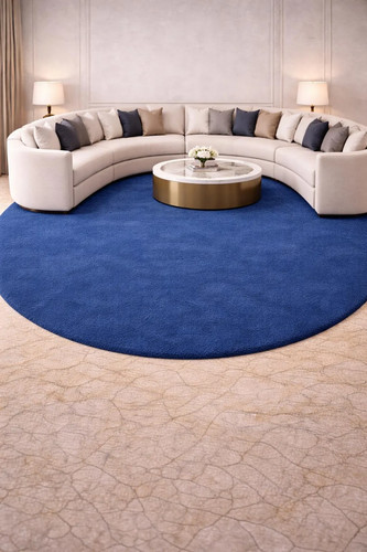Tappeto moderno blu rotondo