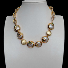 Collana oro pavè di perle con