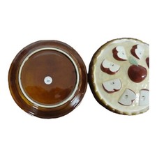 piatto custodia contenitore cover per torte disegno torta mele apple porcellana