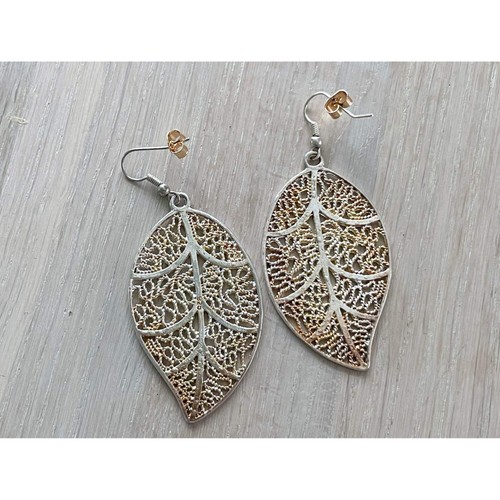 Orecchini foglia argento - a, in