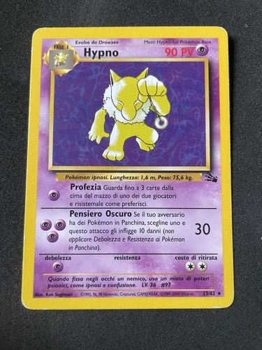 Carta pokemon hypno 62 - carta,