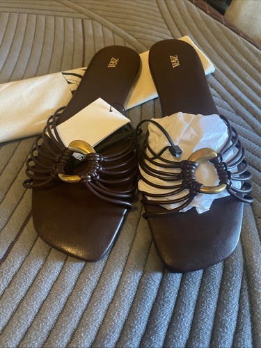 Zara sandali piatti con bordo - sandali,