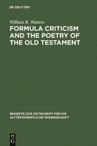 Formula criticism and the - criticism,
