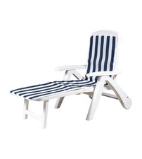 LETTINO DA GIARDINO PIEGHEVOLE "SATURNO" IN POLIPROPILENE BIANCO CON RUOTE E ...