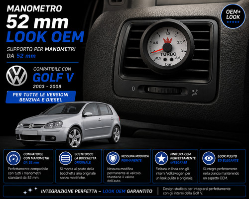 Supporto manometro 52mm - manometro, vw