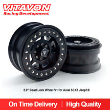 Vitavon Ruota Blocco Perline Alluminio 2,9" per Axial SCX6 Jeep Wrangler 1/6 Nero