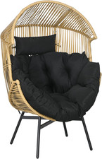 Poltrona Da Giardino Con Poggiatesta E Cuscini per Seduta, Poltrona a Uovo in Ra