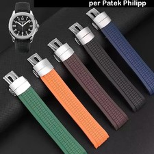 Cinturino orologio silicone per Patek Philipp Aquanaut 5164A 5167A 5168A 21mm