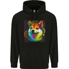 Un Felice Hoodie Per Bambini Con Stampa Di Shiba Inu Colorato