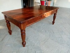 Eccezionale tavolo 200 x 90 in solido abete e gamba tornita