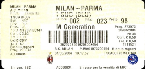 Biglietto stadio milan - biglietto,