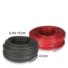 Coppia Cavo Solare 4mm 6 mt NERO + 6mt ROSSO Fotovoltaico Abitazione - Casa - Ba