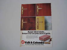 advertising Pubblicità 1979 MANIGLIE VALLI & COLOMBO