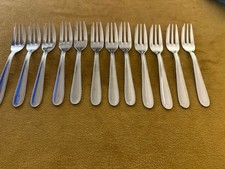 Posate vintage Inox FRANCIA, set di 12 forchette per torte dalla Francia