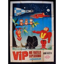 manifesto VIP MIO FRATELLO SUPERUOMO bruno bozzetto supereroe 1968 A19
