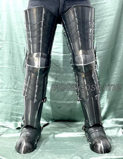 Armatura per gambe in acciaio annerito Nazgûl | Costume da cavaliere oscuro m...