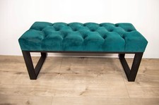 Panca a soppalco puff panca imbottita metallo trapuntato Chesterfield larghezza 90/80/60 cm