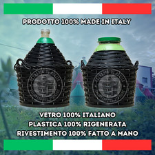 ✔DAMIGIANA VETRO RIVESTIMENTO ROBUSTO INTRECCIATO BOCCA LARGA STRETTA DAMIGIANE