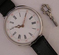 STUPENDO OROLOGIO DA POLSO FRANCESE IN ARGENTO 150 anni revisionato tutto ori...