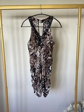 Mini abito nero, marrone